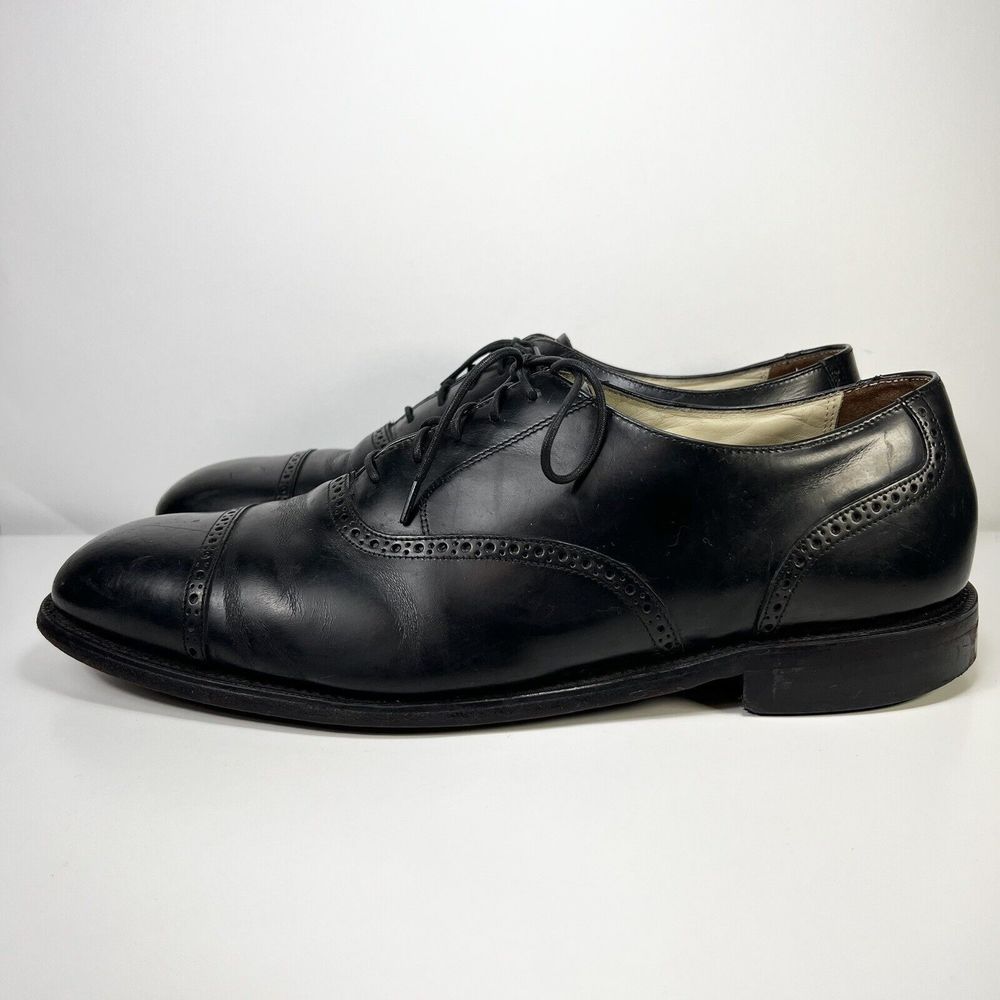 Bostonian Impression Size 14 D/B Black Mens Dress Tie Cap Toe Dress Shoes